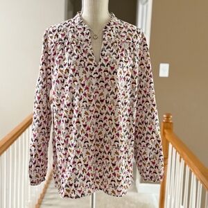 Lands End Cotton Peasant Top Large Tall Chicken Farm Homestead